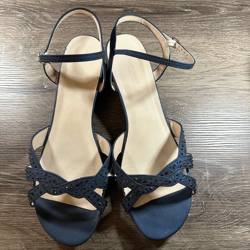 Touch Ups Women's Lena Wedge Sandal - Navy Blue. Size 12W